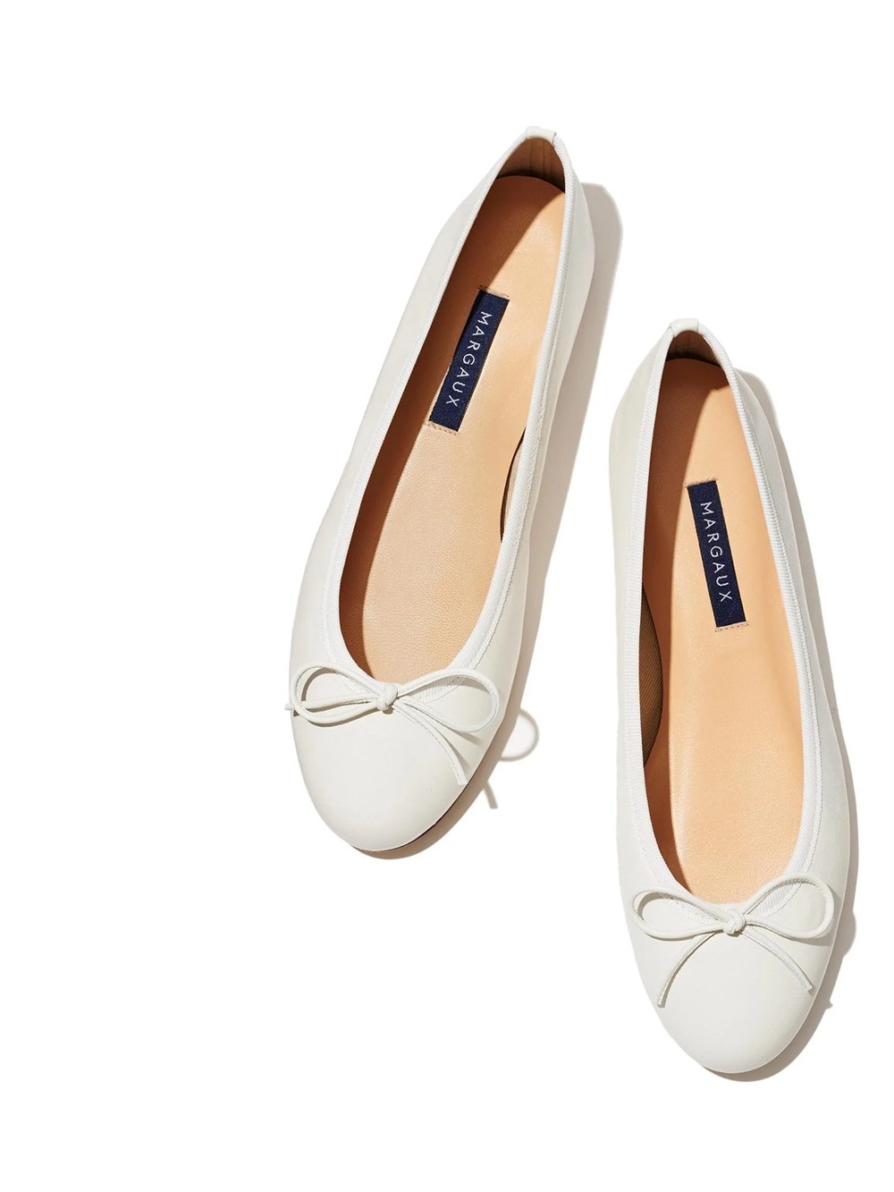 Margaux The Demi Ivory Nappa Leather Ballet Flats – Size 39 Medium